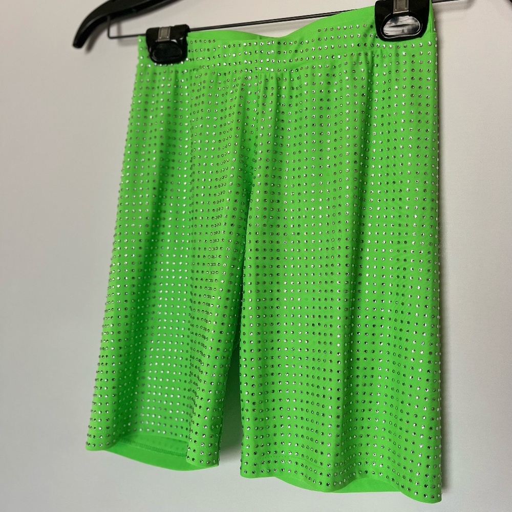 LIME GREEN RHINESTONE STUDDED SET (Short)